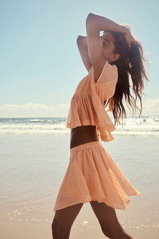 Aluna Shorts by free-est at Free People in Peach Wash, Size: Medium