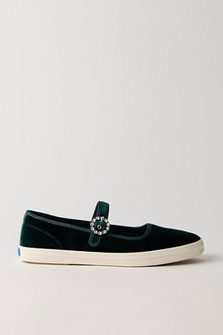 Женские кроссовки Keds Maisie Velvet Mary Janes, цвет: Изумрудный — фото 3