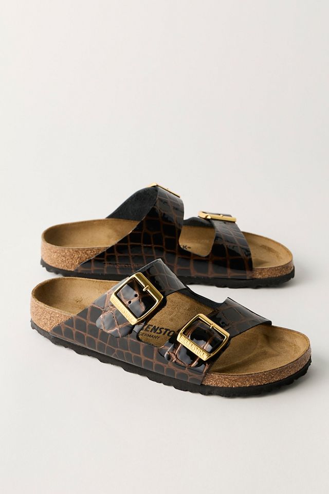 Birkenstock Arizona Croc-Embossed Sandals #1