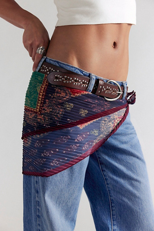 Женские аксессуары Free People Pleated Printed Skinny Bandana, цвет: С принтом, вариант 1 — фото 2