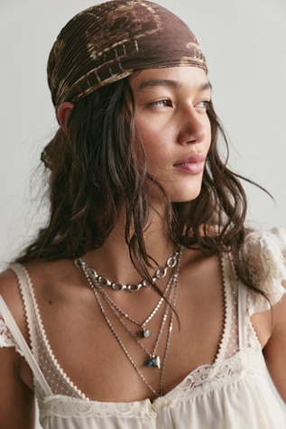 Pleated Printed Skinny Bandana