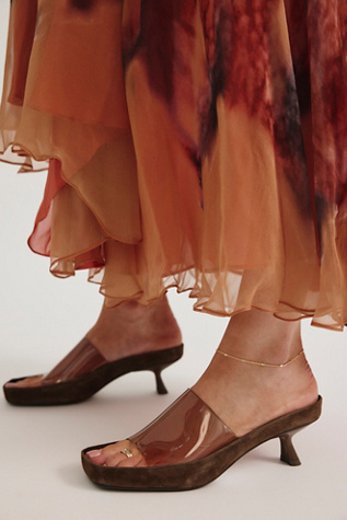 On Vinyl Heels by Jeffrey Campbell at Free People in Brown, Size: US 9