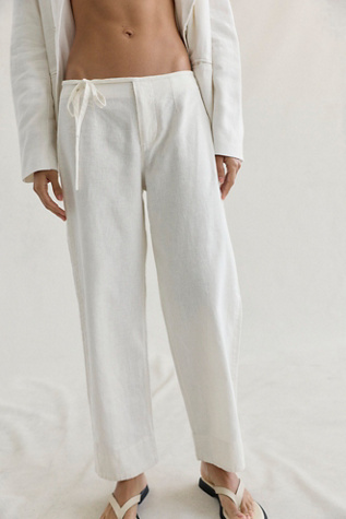 Pantalon en lin Amelia à liens latéraux