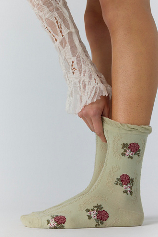 Wildflower Trouser Socks at Free People in Sage