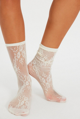 Layla Lace Socks by Free People in White