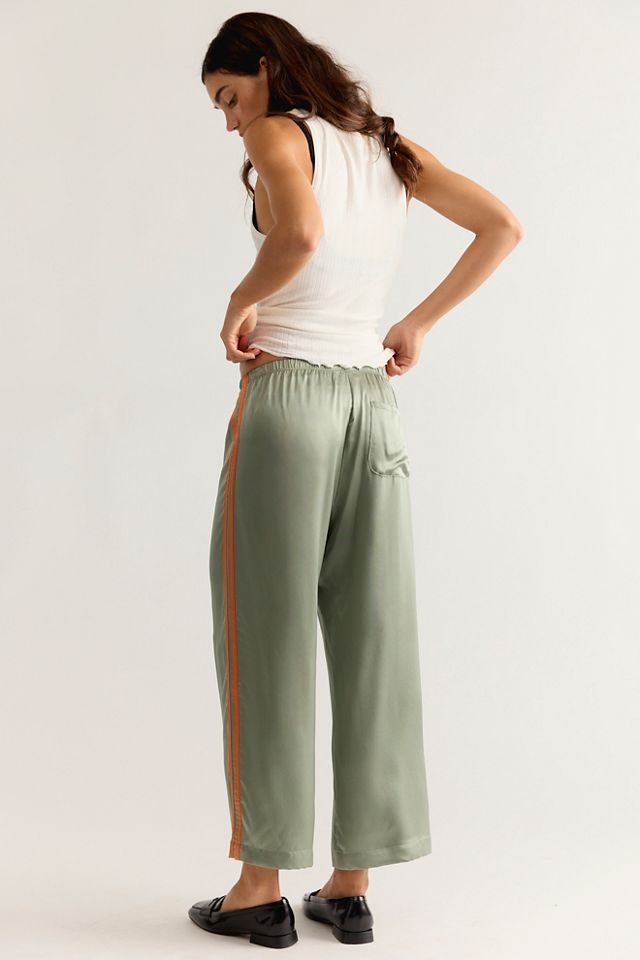 DONNI. Pantalon Court à Rayures en Soie #1