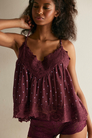 Fiona Printed Cami by Intimately at Free People in Purple, Size: XS