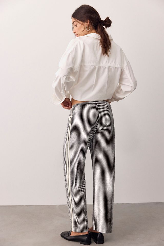 DONNI. The Cotton Gingham Stripe Crop Pants #1