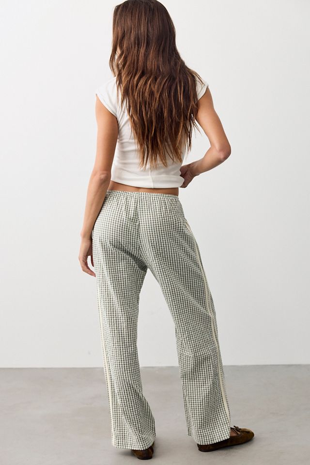 DONNI. The Cotton Gingham Stripe Crop Pants #1