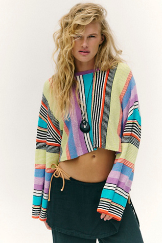 Женский топ free-est Sun Rays Long Sleeve, цвет: Синий комбинированный — фото 1