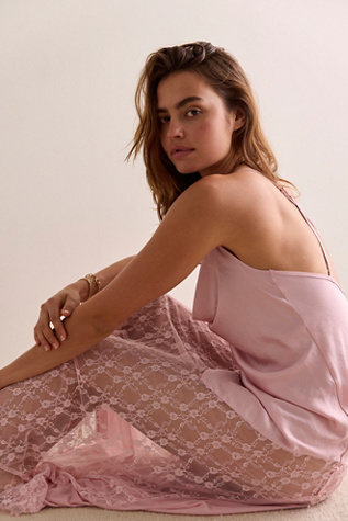 Evening Soiree Maxi Slip by Free People in Pink, Size: XS