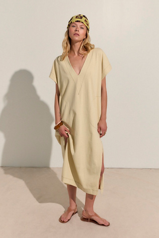 Strada Maxi Dress by free-est at Free People in Khaki Chino, Size: Medium