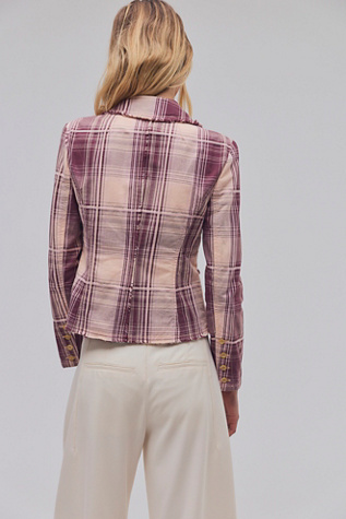 Whip Smart Distressed Plaid Blazer - thumbnail 2