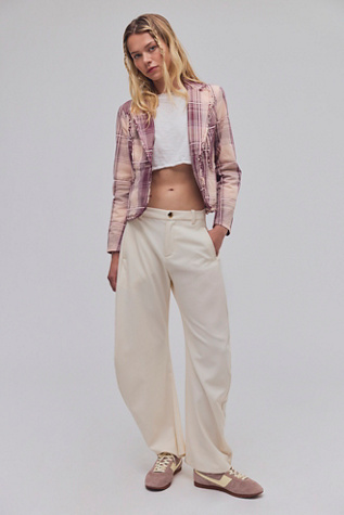 Whip Smart Distressed Plaid Blazer - thumbnail 3