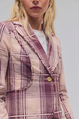 Whip Smart Distressed Plaid Blazer - thumbnail 4
