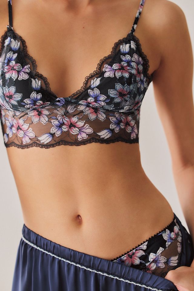 Bralette triangle longue en dentelle imprimée #1