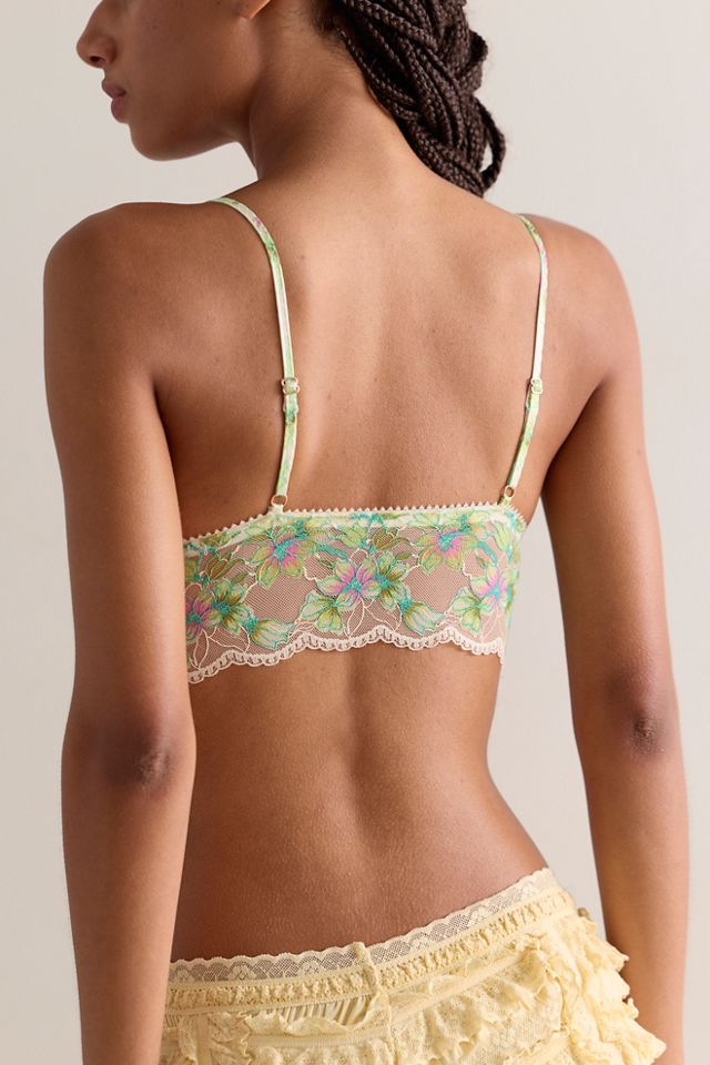 Printed Lace Longline Triangle Bralette #1