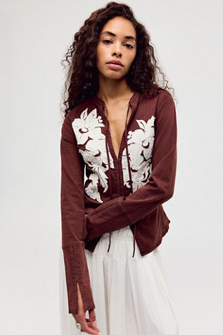 We The Free Festival Nights Top at Free People in Brown, Size: L