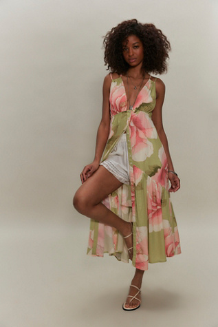Siesta Maxi Top by Free People in Green, Size: S