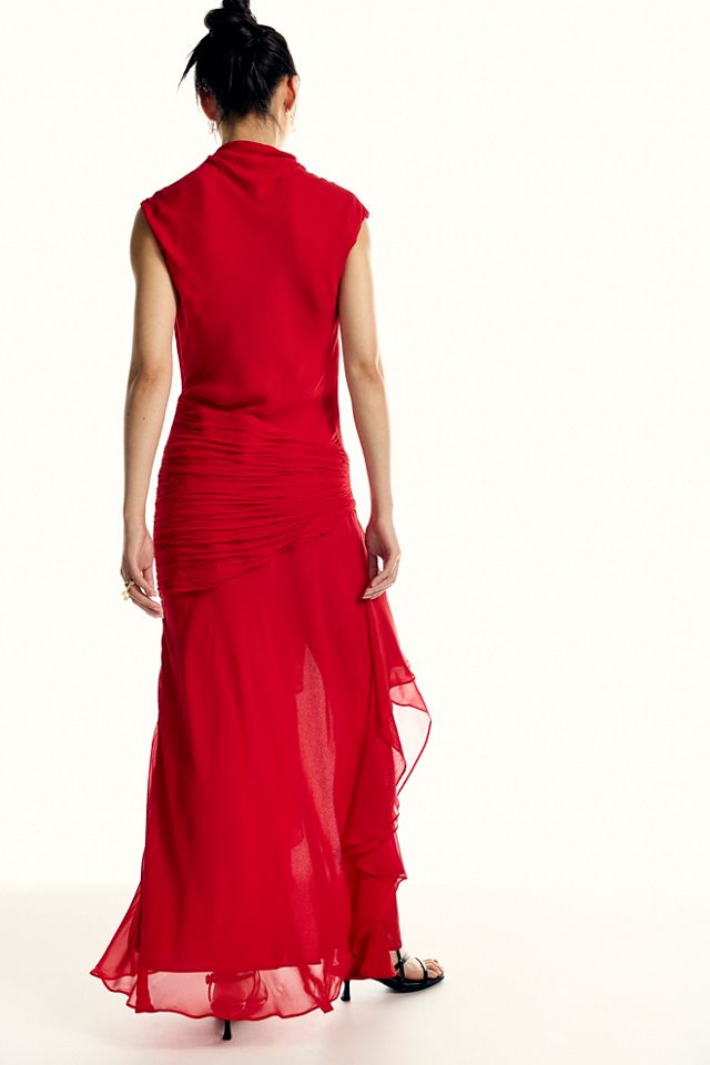 Shona Joy Amina Mock-Neck Ruffle Maxi Dress #1