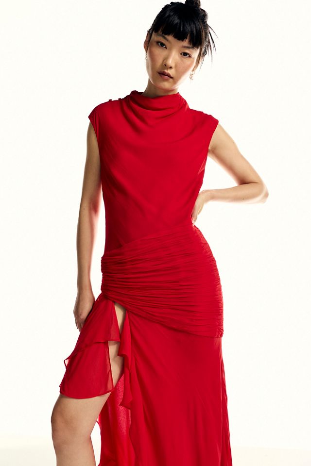 Shona Joy Amina Mock-Neck Ruffle Maxi Dress #2