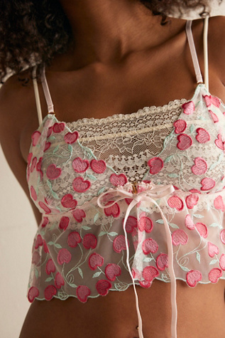Nette Rose Primrose Frill Bralette at Free People in Pink, Size: S