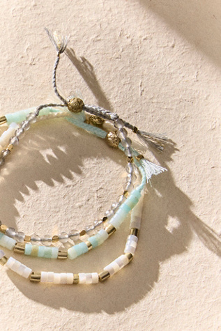 FP x Sun Moon Rain Bracelet at Free People in Amazonite Earth