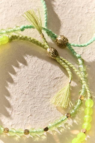 FP x Sun Moon Rain Bracelet at Free People in Peridot Signature