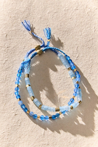 FP x Sun Moon Rain Bracelet at Free People in Agate Blue Signature