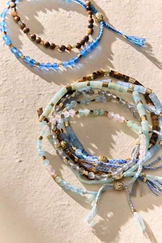 FP x Sun Moon Rain Bracelet at Free People in Beryl Signature