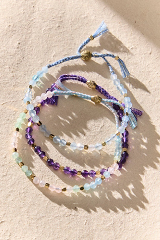 FP x Sun Moon Rain Bracelet at Free People in Amethyst Signature