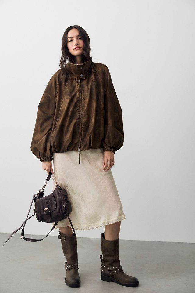 We The Free Chelsea Vegan Suede Funnel-Neck Jacket #2