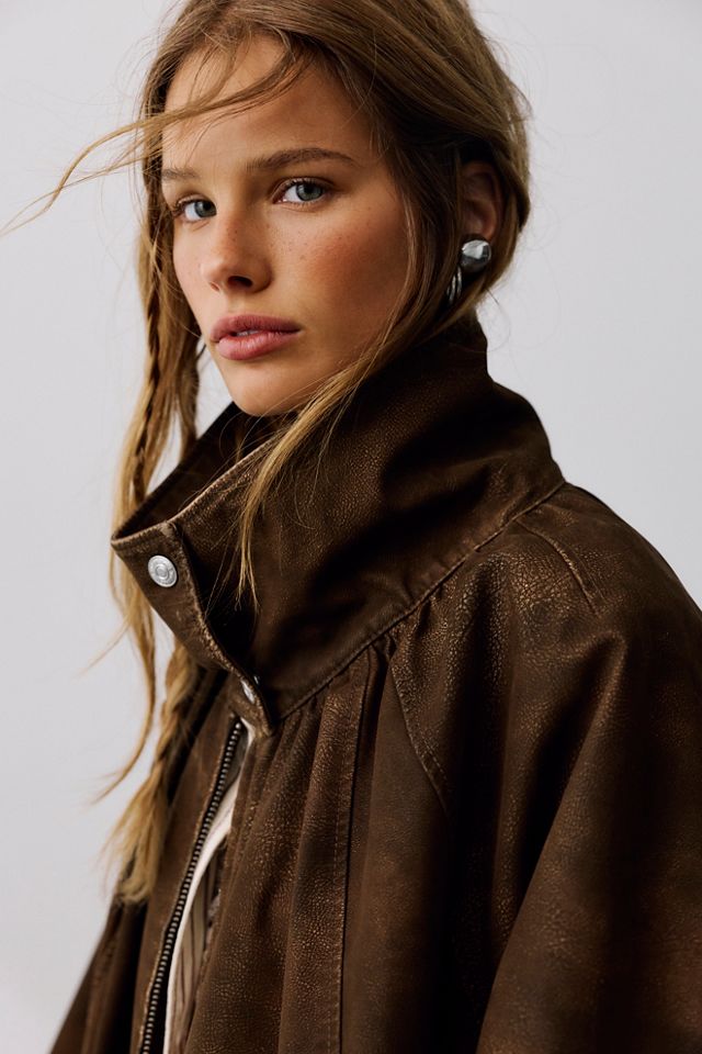 We The Free Chelsea Vegan Suede Funnel-Neck Jacket #1