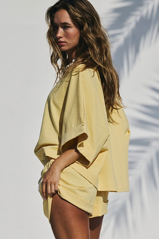 Leandra Short Set by free-est at Free People in Solar Lemon, Size: XL