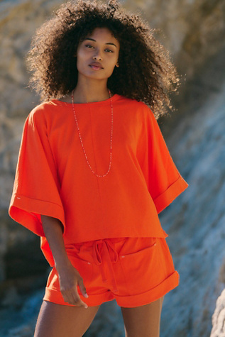 Leandra Short Set by free-est at Free People in Orange, Size: XS