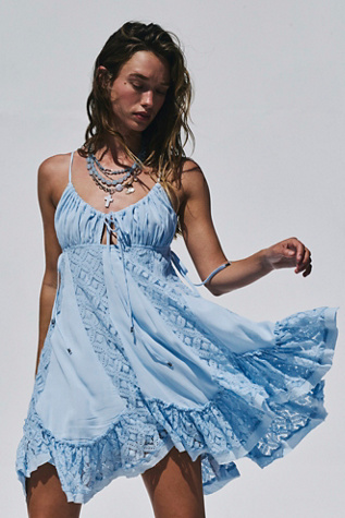 Beach Glow Mini Dress by free-est at Free People in Blue, Size: S