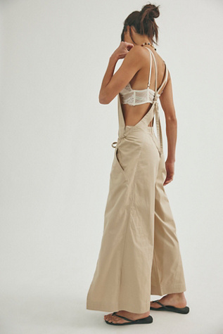 Wrap My World One-Piece Jumpsuit by Free People in Tan, Size: L