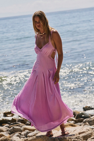 Vivi Cotton Midi Dress by free-est at Free People in Purple, Size: M