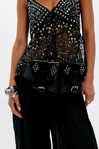 Monaco Pocket Belt by Z & L at Free People in Black, Size: S-M/P-M
