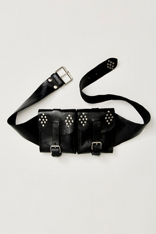 Monaco Pocket Belt by Z & L at Free People in Black, Size: M/L