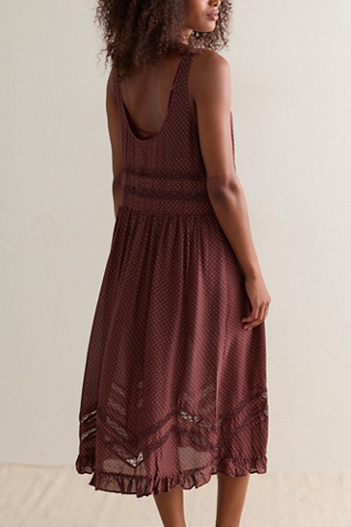 Женское платье Intimately Voile and Lace Midi Slip, цвет: Коричневый комбинированный — фото 2