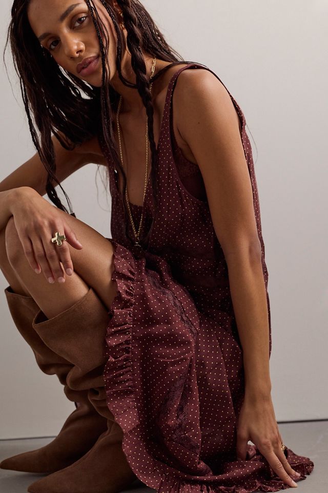 Voile and Lace Midi Slip Dress #1