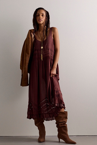 Voile and Lace Midi Slip Dress