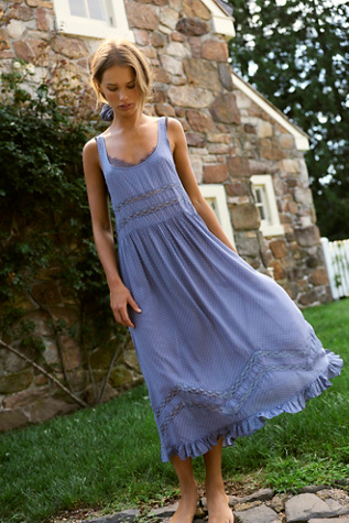 Voile and Lace Midi Slip Dress