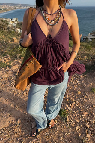 Zina Cotton Tunic by free-est at Free People in Purple, Size: M
