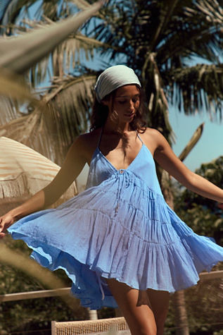 Zina Cotton Tunic by free-est at Free People in Blue, Size: XS