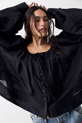 Женская блузка We The Free La Lune Blouse, цвет: Чёрный — фото 3