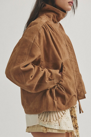We The Free Rip Tide Suede Jacket at Free People in Brown, Size: S