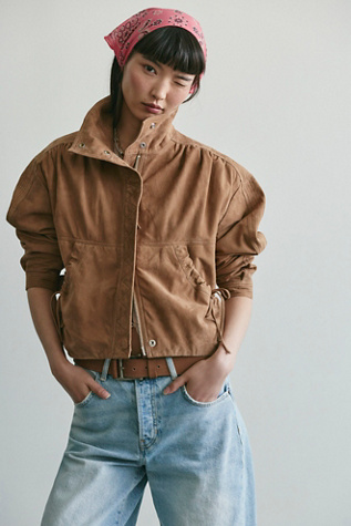 We The Free Rip Tide Suede Jacket at Free People in Brown, Size: S