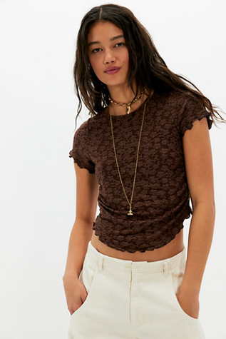 Anora Baby Tee by Free People in Brown, Size: S